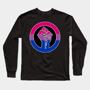 Black Lives Matter Fist Circled LGBTQ Flag Bisexual Long Sleeve T-Shirt